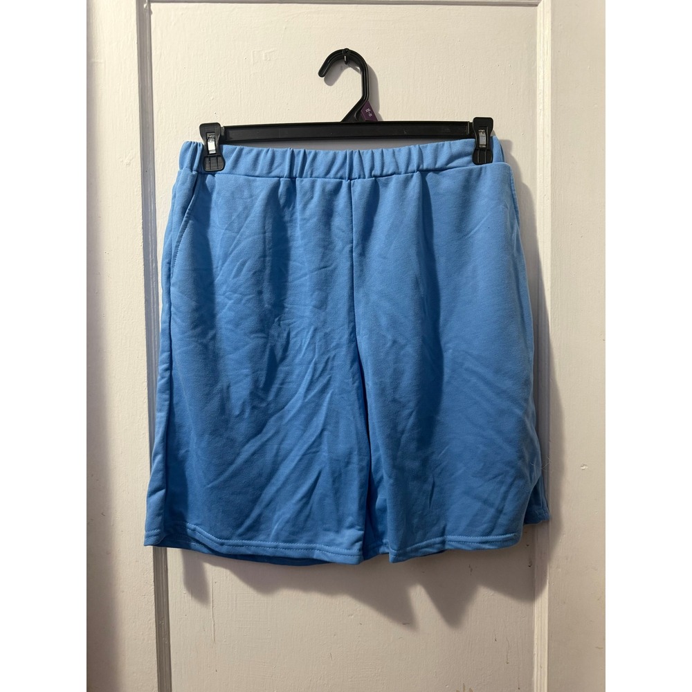 Unbranded Mens Blue Polyester Cotton Blend 4 Pocket Athletic Shorts XL